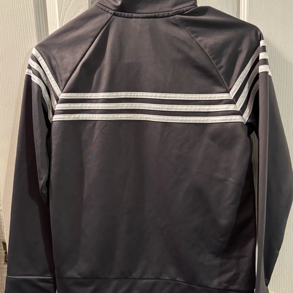 Adidas Dark Gray Jacket with White Accents - Picture 5 of 5